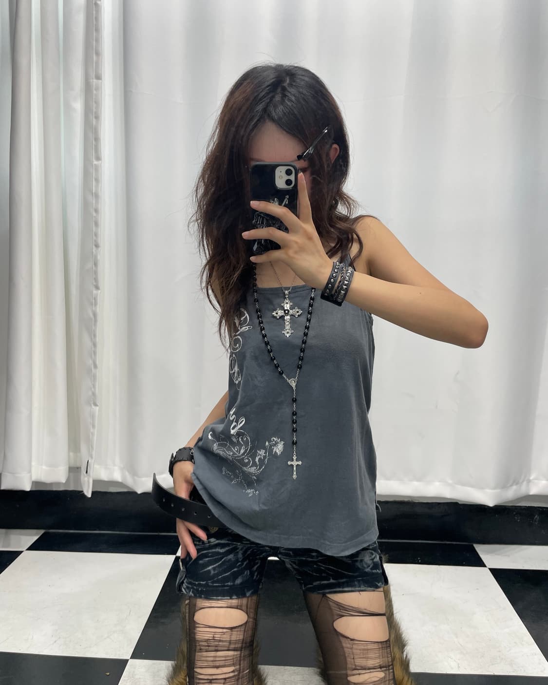 🎸그레이 프린팅 슬리브리스🎸 상품이미지3