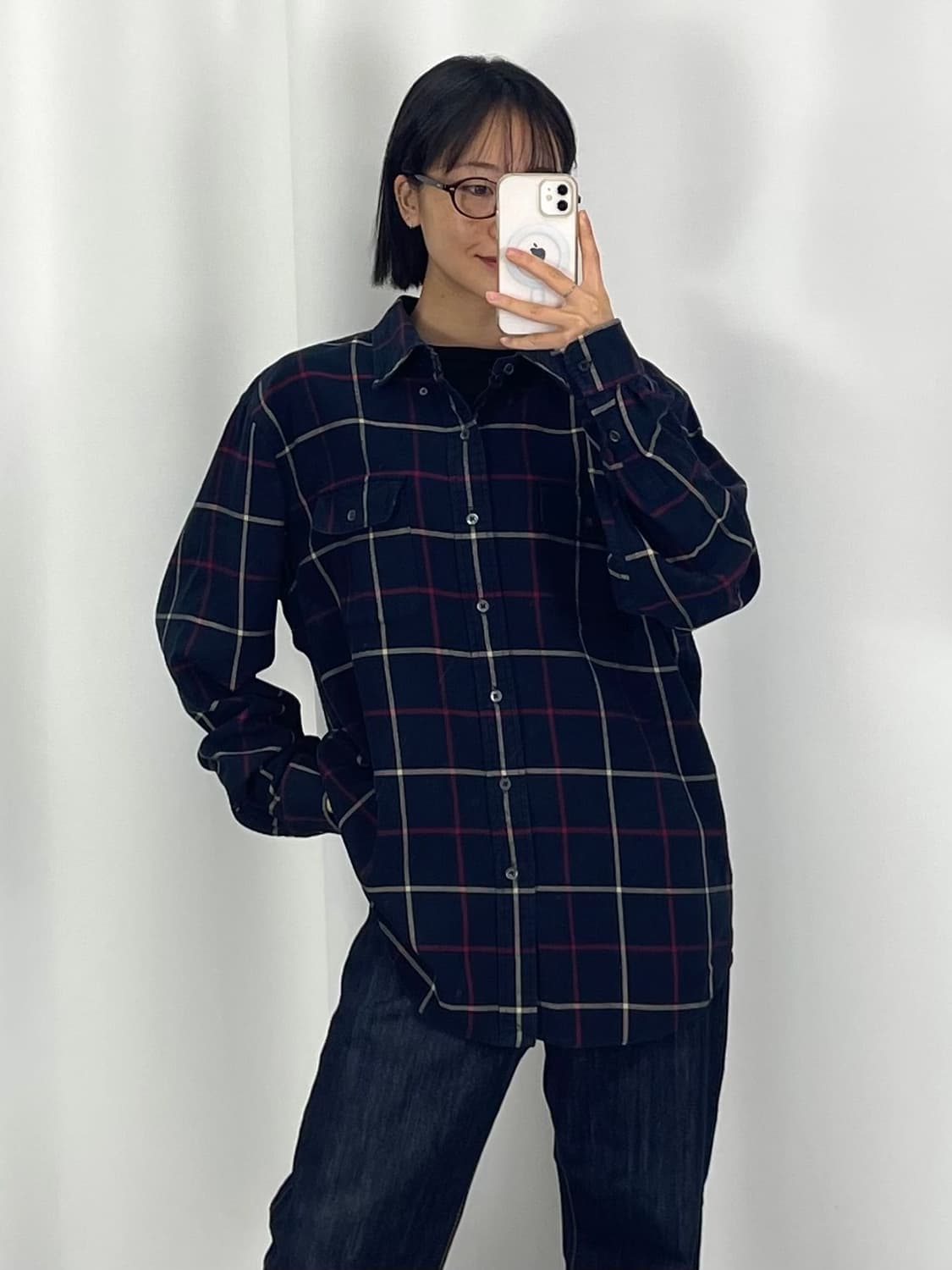 [2XL]폴로 네이비 체크 셔츠CK9768 상품이미지1