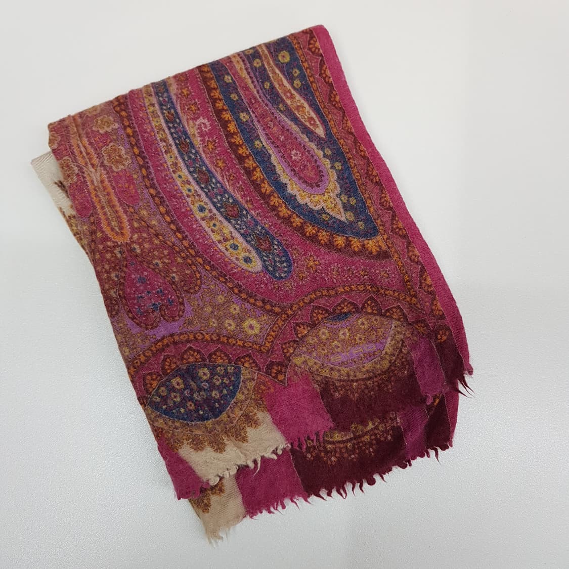 에트로 페이즐리 패턴 울 실크 머플러 상품이미지3