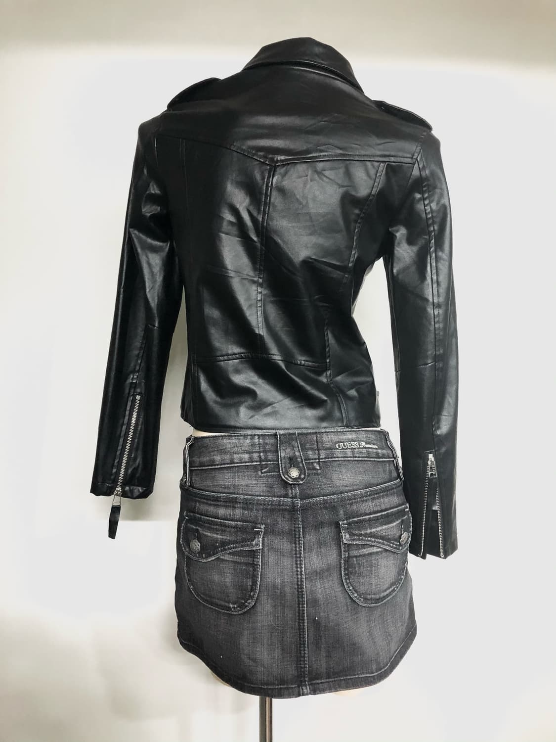 black basic leather jacket 상품이미지3