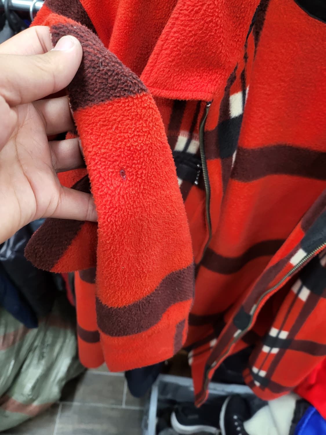 스투시 레드 체크 플리스 자켓xl 상품이미지5