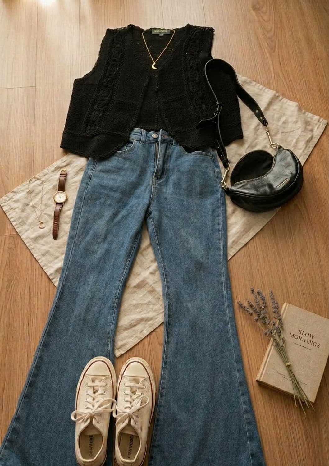 화사한 플라워 자수 포인트 부츠컷 청바지 상품이미지1