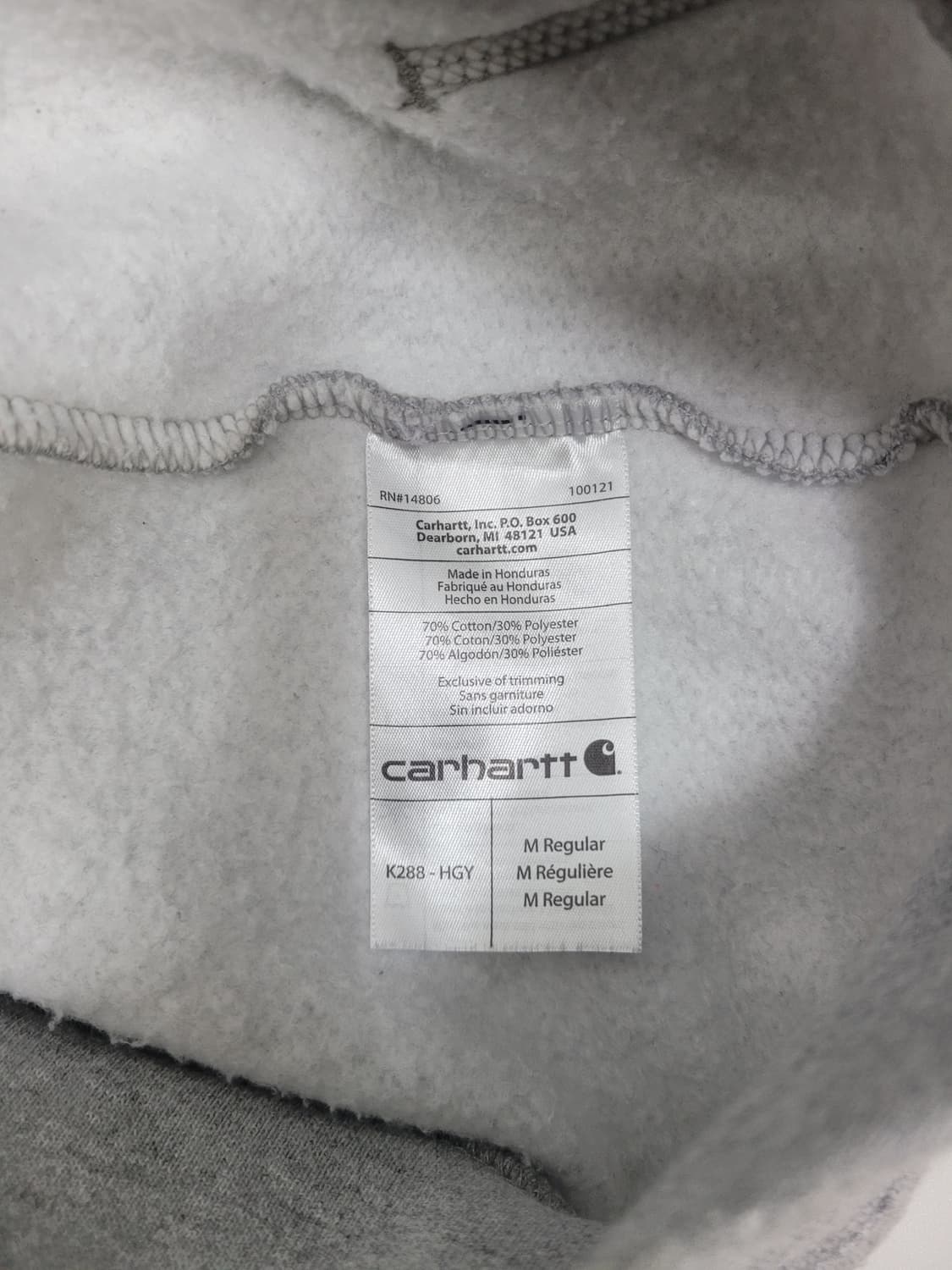 carhartt 칼하트 미드웨이트 팔로고 후드 티셔츠 / 남 M 그레이
 상품이미지8