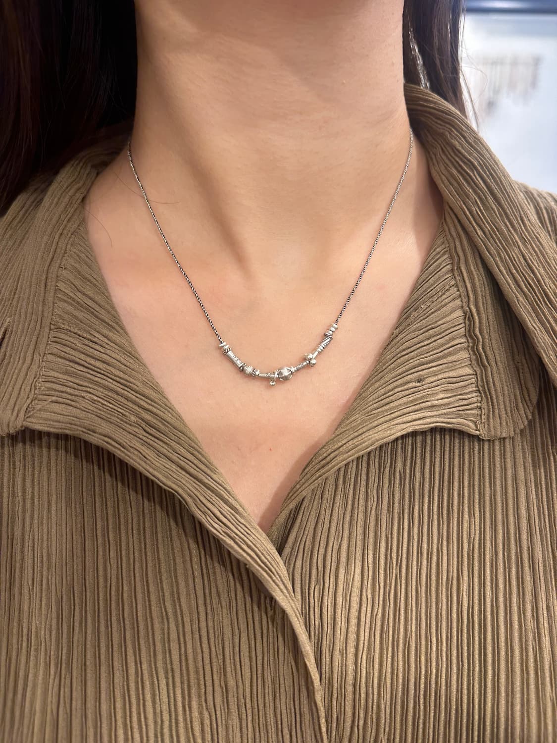 Musta karensilver mix necklace 상품이미지8