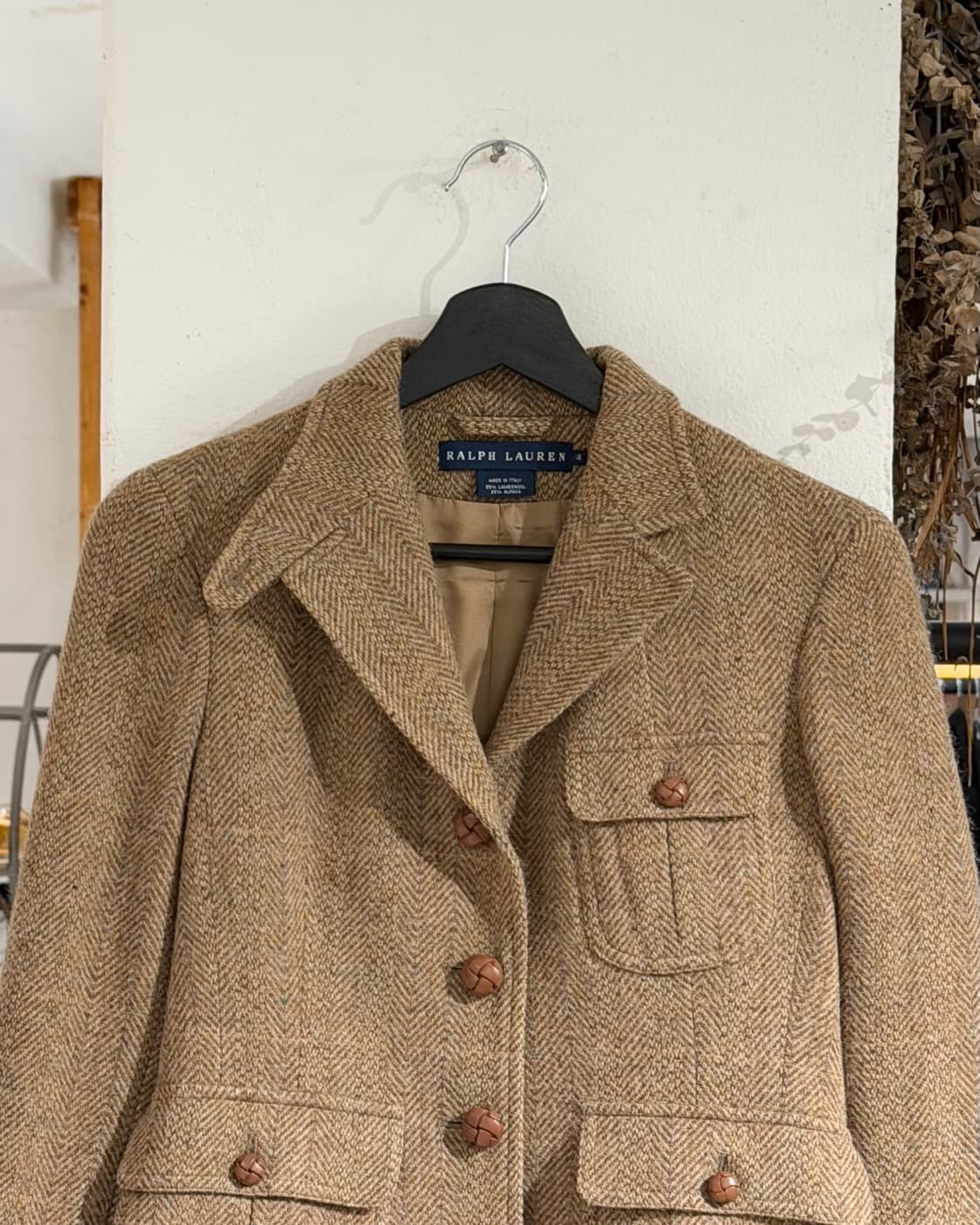 랄프로렌 베이지 램스울 앨보우 스웨이드 패치 자켓 상품이미지4