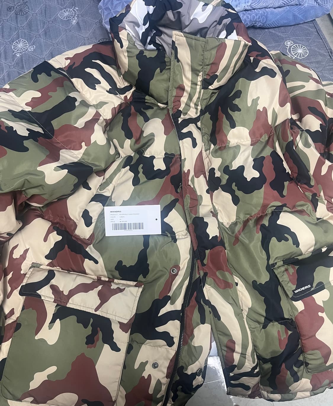 위캔더스 카모 리버서블 패딩 XL 상품이미지3