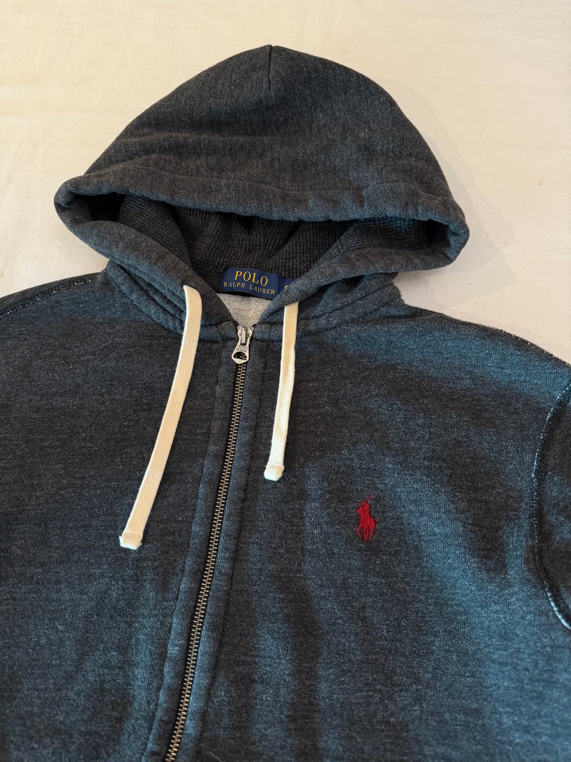 폴로 랄프로렌 와플 써멀 후드집업 차콜 그레이 상품이미지2