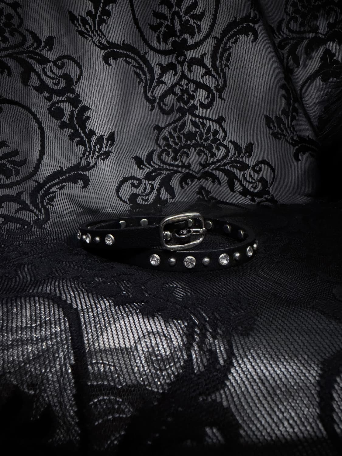 [VINTAGE] ༺ BRACELET 001 큐빅 소가죽 초커 팔찌 상품이미지1