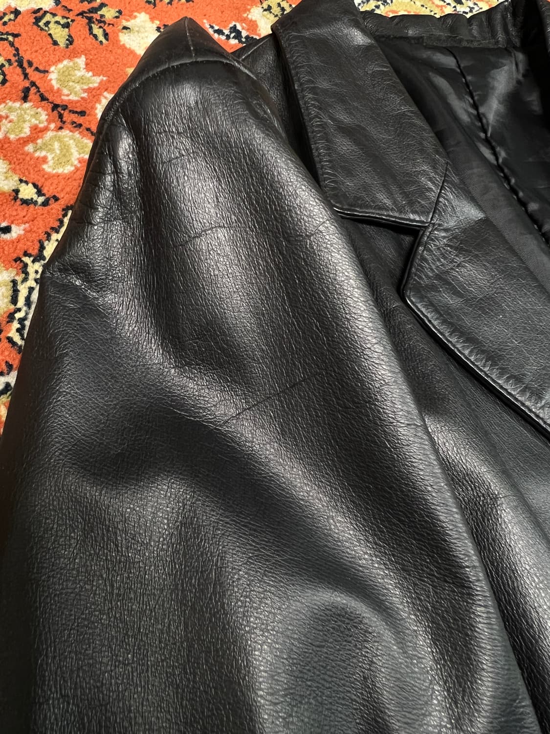 [착용샷 100] 빈티지 소가죽 블레이저 가죽자켓 상품이미지6