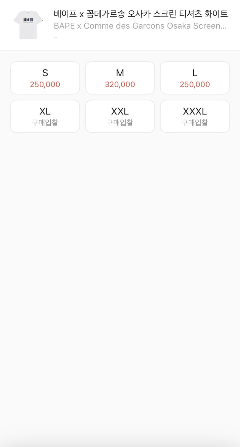 베이프 꼼데가르송 오사카 스크린 티셔츠 새상품 M 상품이미지2