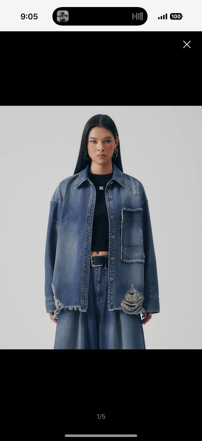 트리밍버드 데님 셋업 하의 2사이즈 상의 free 상품이미지2