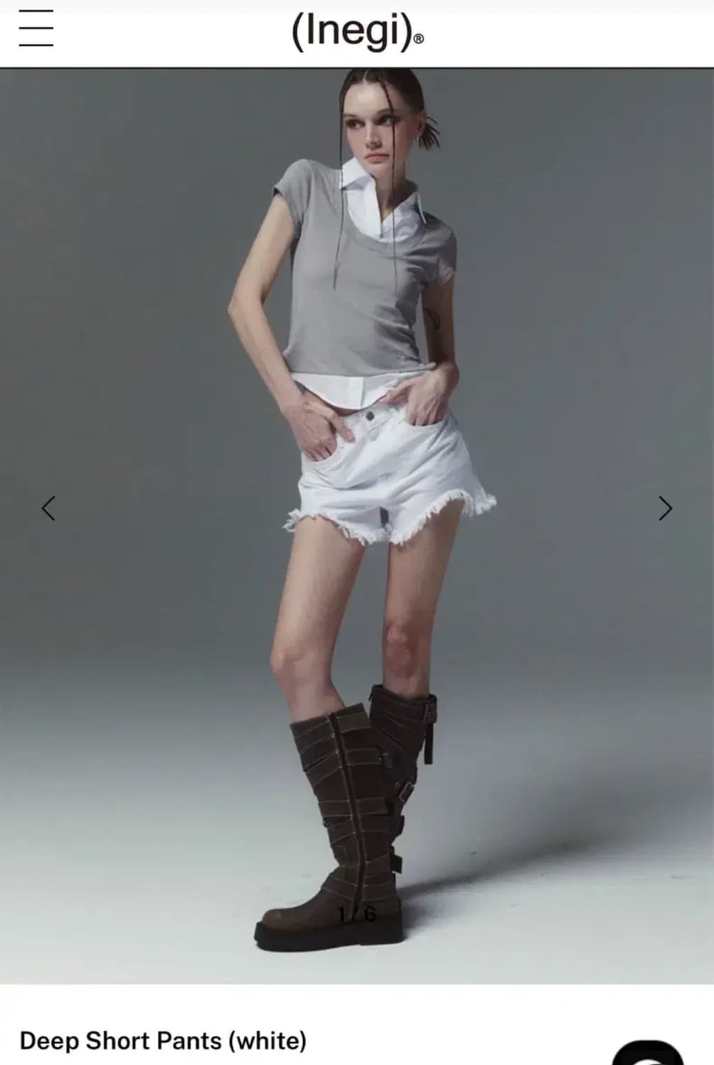(Inegi) 이네기 딥 숏 팬츠 화이트 (s) 상품이미지1