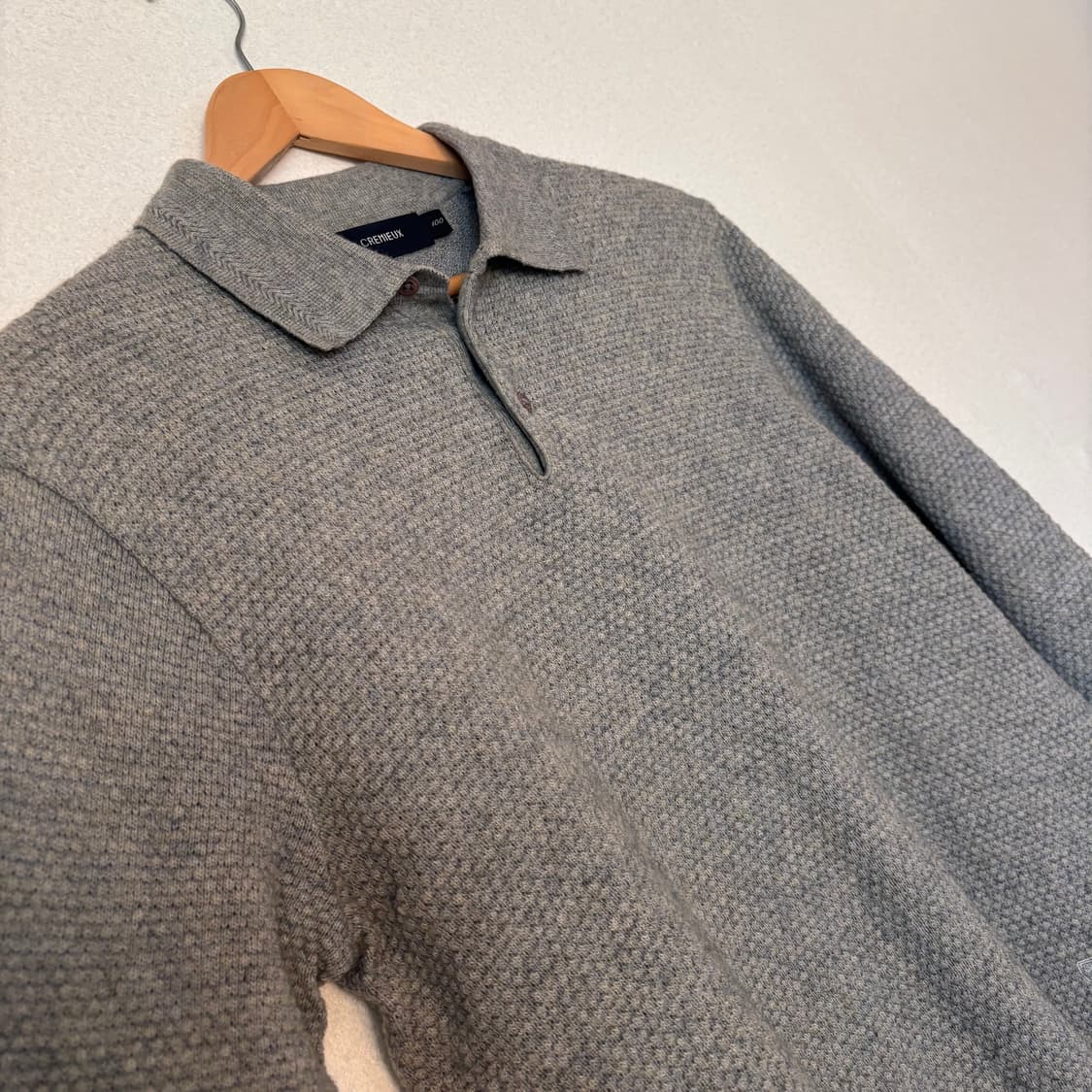 크레뮤 100 캐시미어 니트 카라 입체적인 패턴 미니멀 상품이미지6