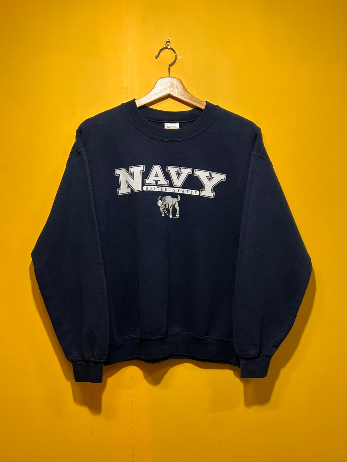 [M] 길단 헤비 블렌드 NAVY 빈티지 맨투맨 상품이미지1