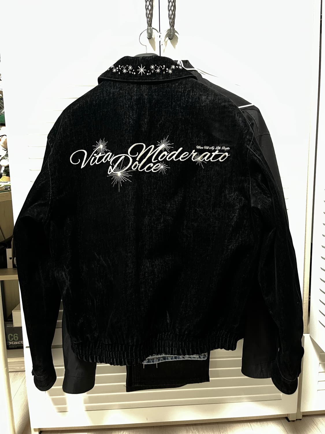 DNSR 디앤에스알 엠브로이드 벨벳 데님 자켓 상품이미지4