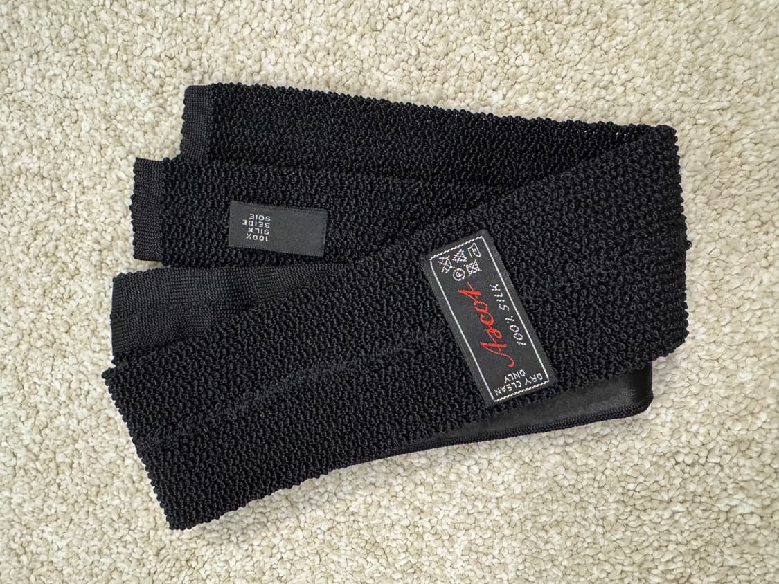 에스콧 실크 니트타이 Ascot Silk Knit Tie 블랙 상품이미지10