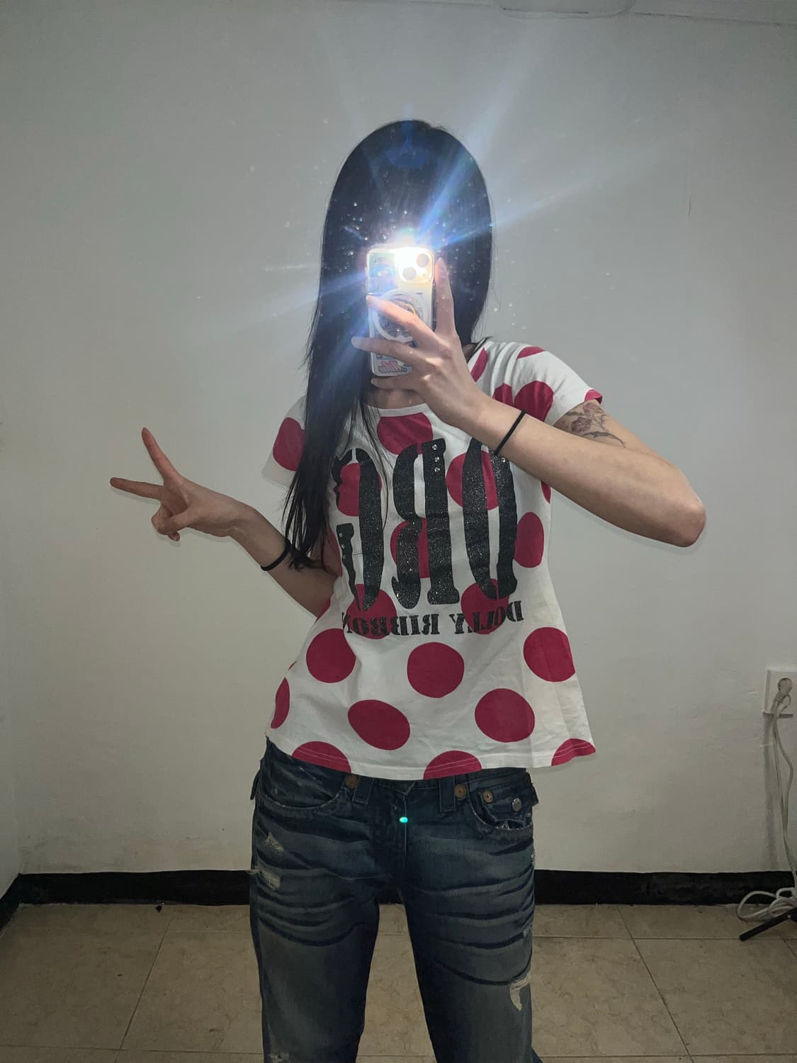 J2K 핑크 도트 레터링 티셔츠 상품이미지3