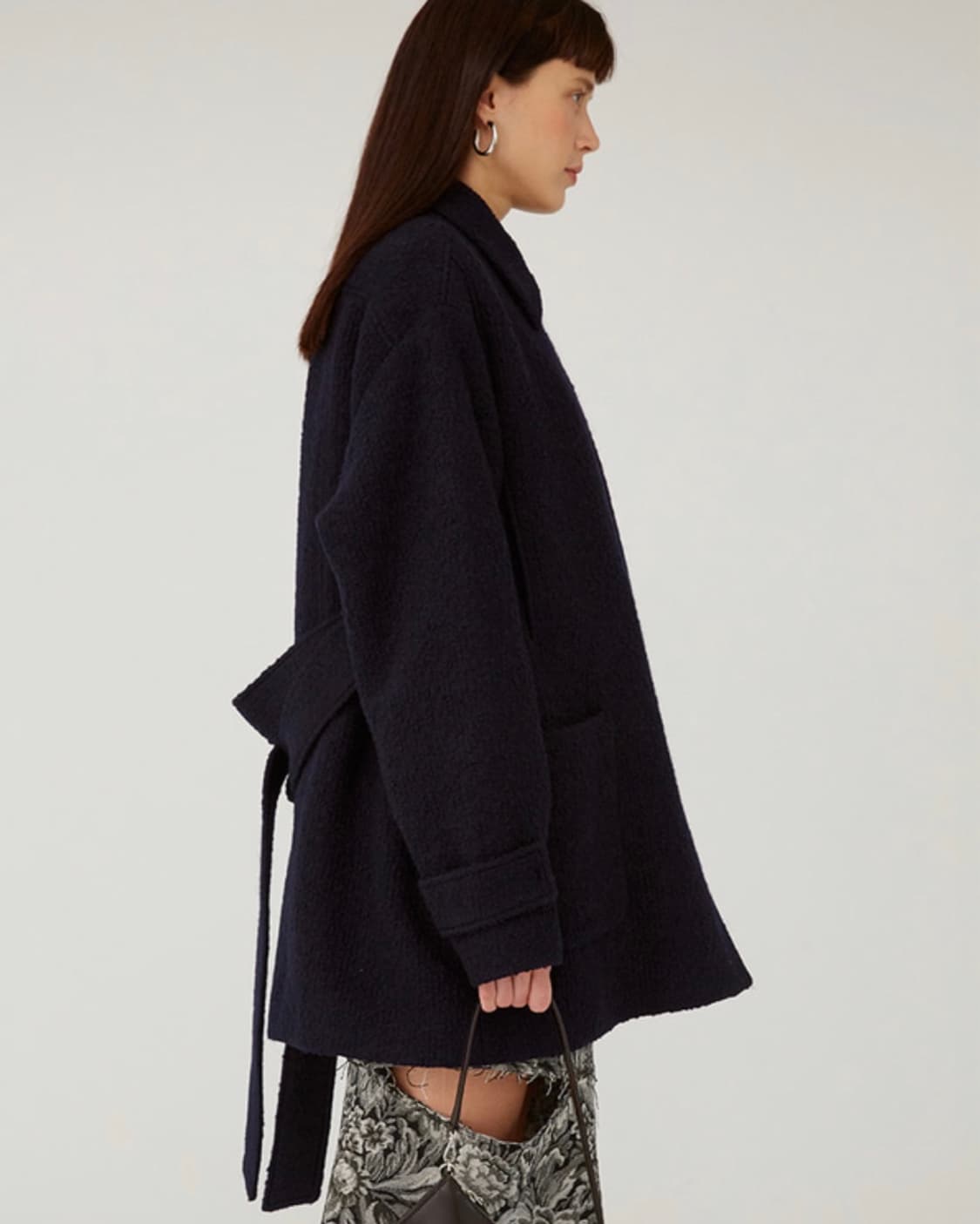 oef 오이에프 더블 포켓 하프 코트 상품이미지3