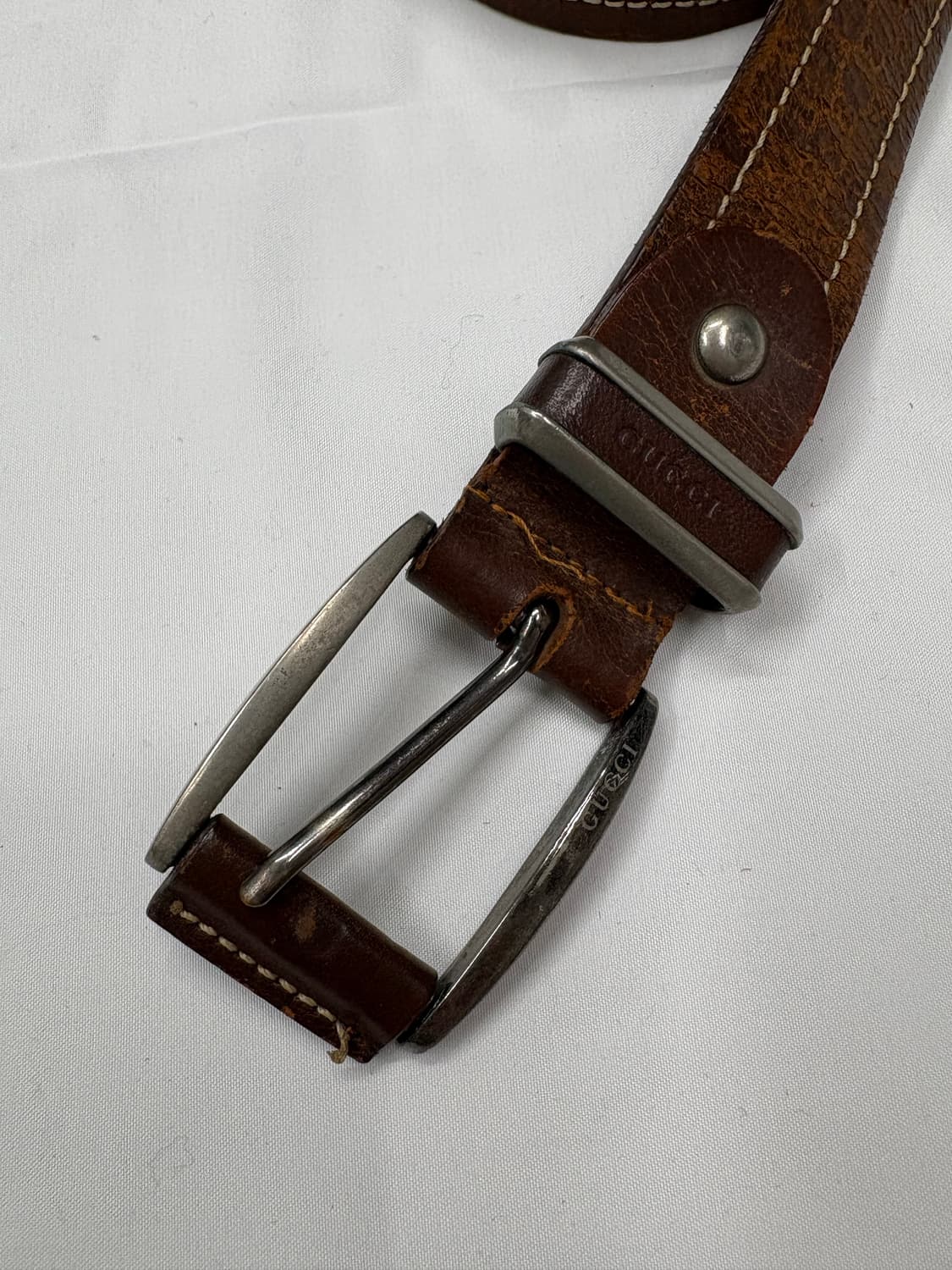 구찌 브라운 빈티지 레더 벨트 Gucci 상품이미지2