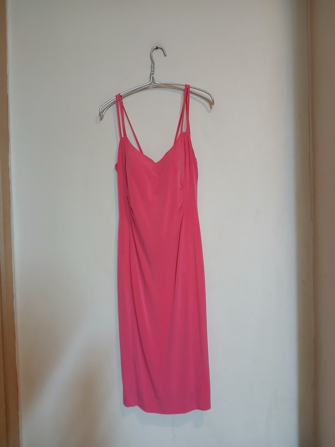 고급 핑크 파티 드레스 캡 셔링 나시 원피스 섹시 스판 클럽 슬림 홀복 상품이미지1