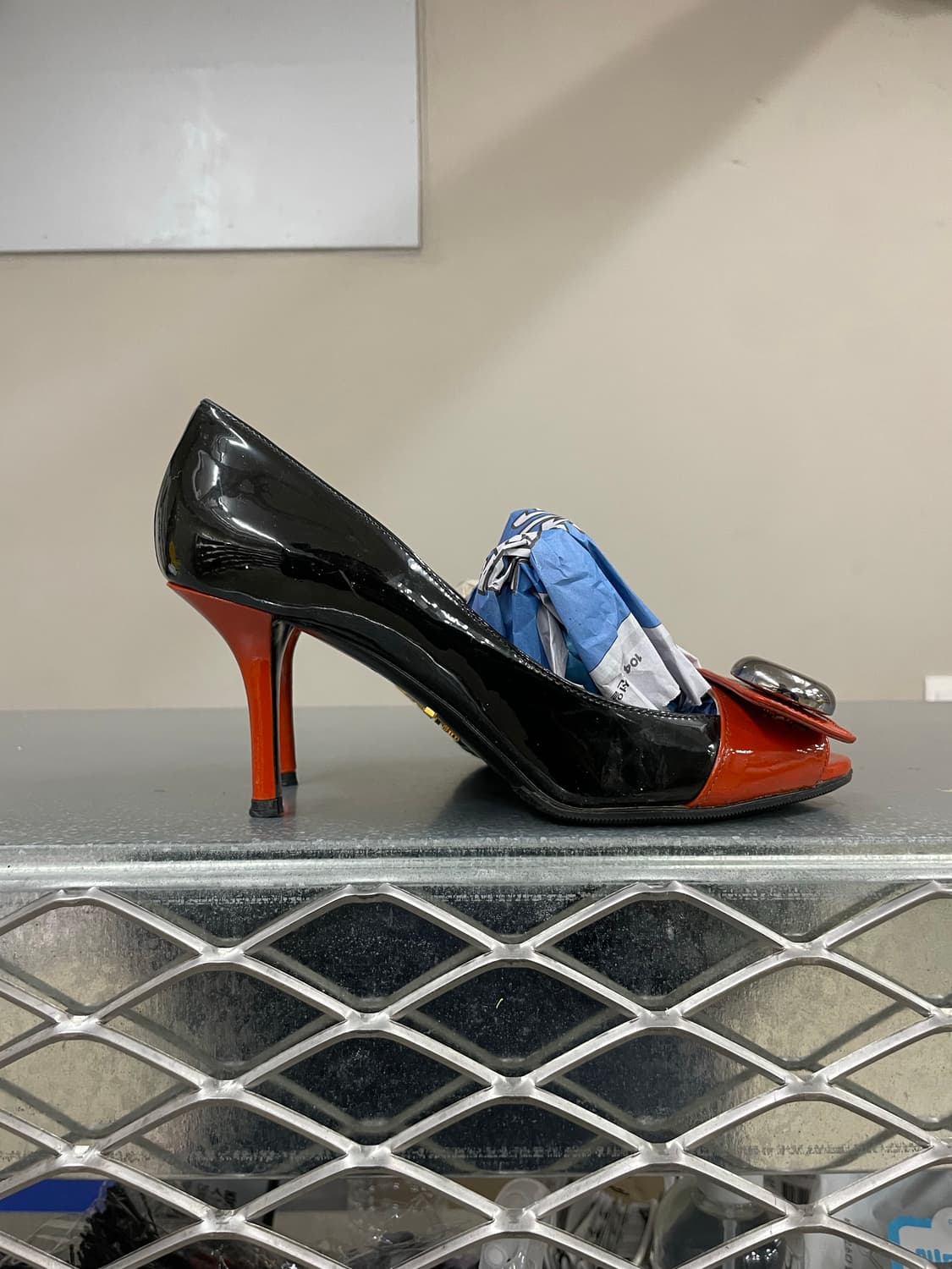 프라다 버클 힐 블랙 오렌지  37 상품이미지4