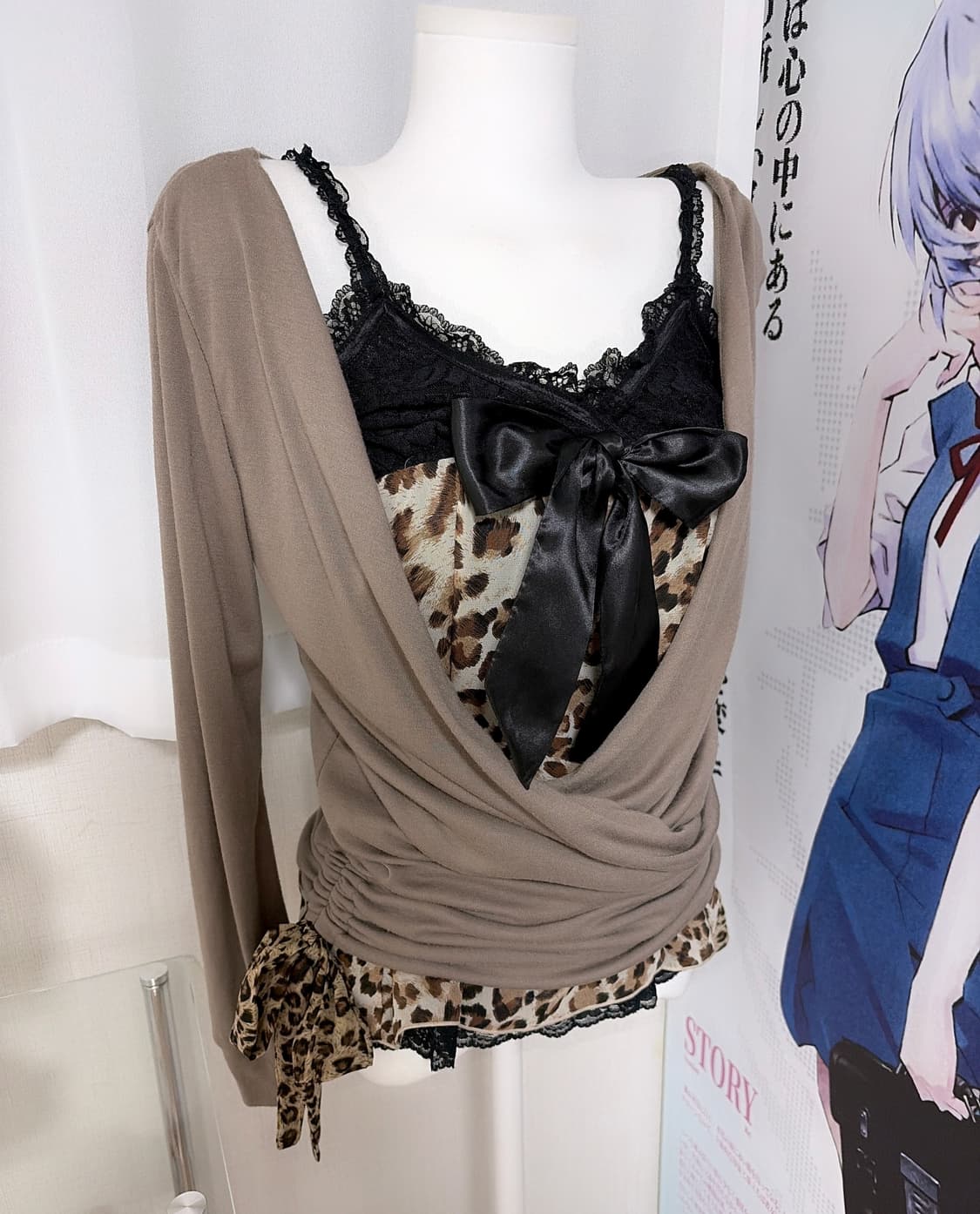 MARS 다이아 세실맥비 리즈리사 오네갸루 레오파드 리본 튜닉 셋업 상품이미지1