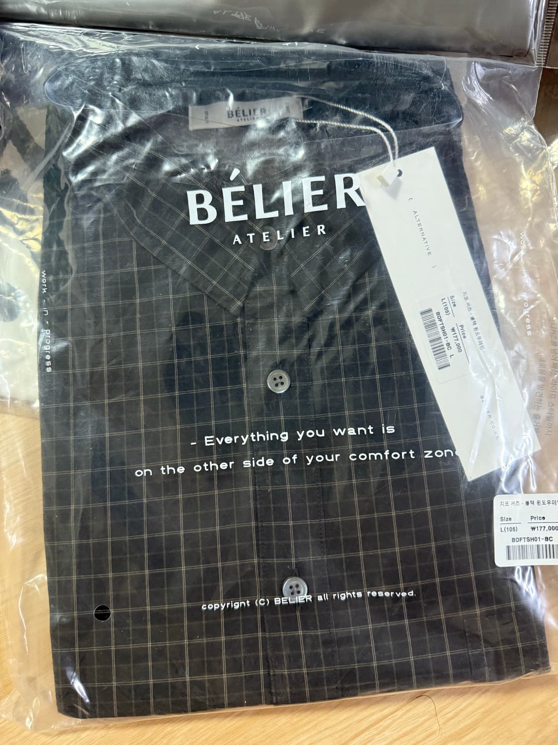 벨리에 치코 셔츠-블랙 윈도우페인 L(105) 상품이미지2