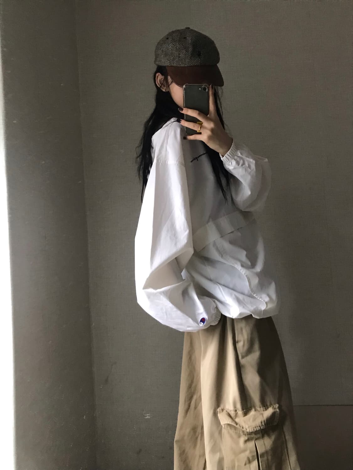 챔피온 화이트 오버핏 아노락 상품이미지3