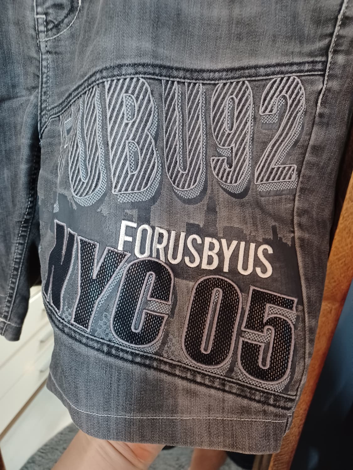 후부 흑데님 반바지 xl 상품이미지3