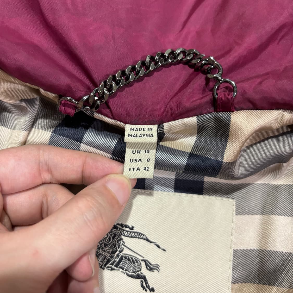 우먼M 버버리 BURBERRY 버건디 바람막이 자켓 상품이미지7