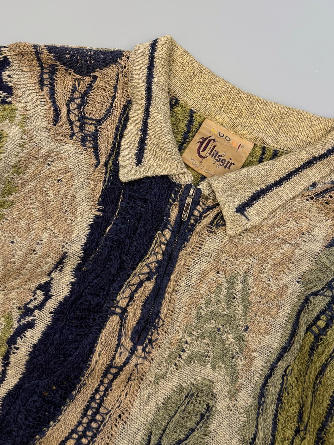 쿠지 루즈핏 케이블패턴 하프집 코튼 니트 상품이미지5