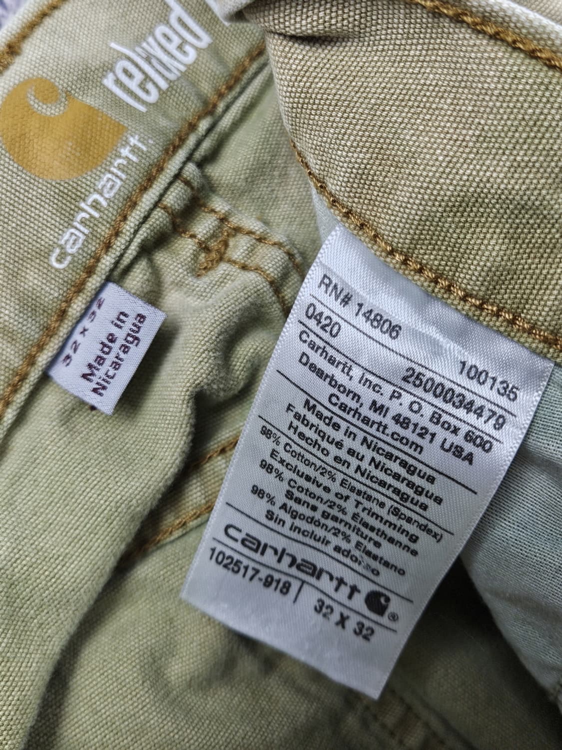 칼하트 카펜터 다잉 워시드 커스텀 워크팬츠 (32 X 32) / 9987 상품이미지7