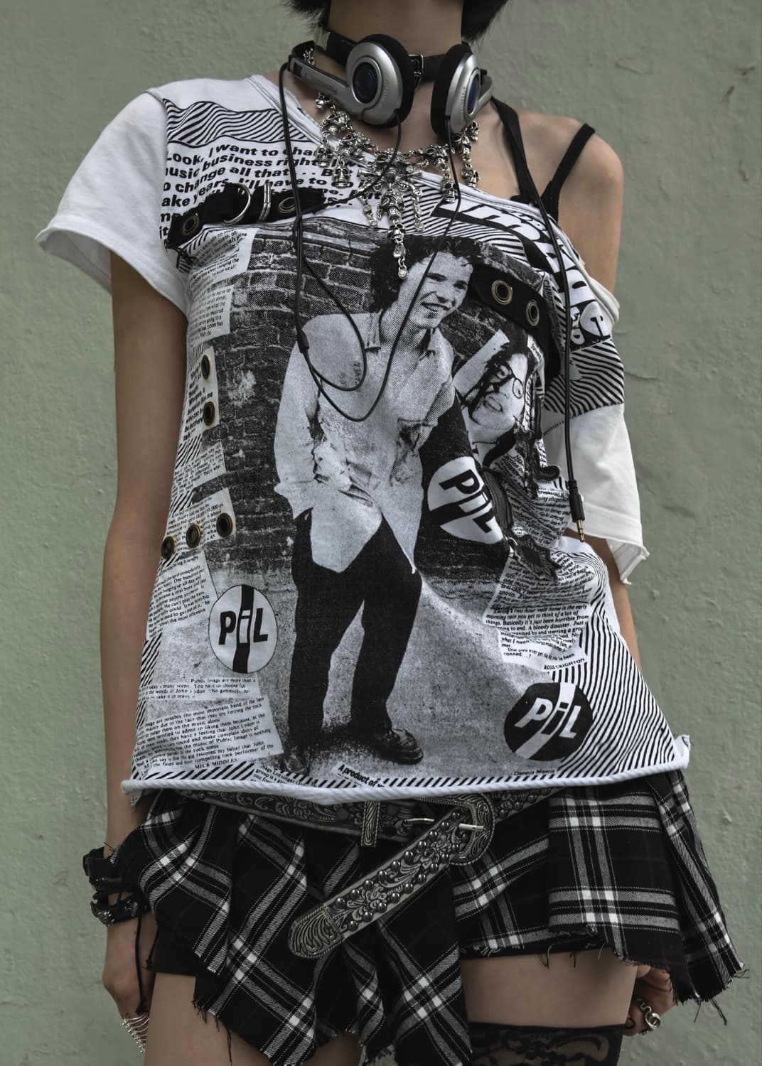 White Punk Printed T-shirt 상품이미지4