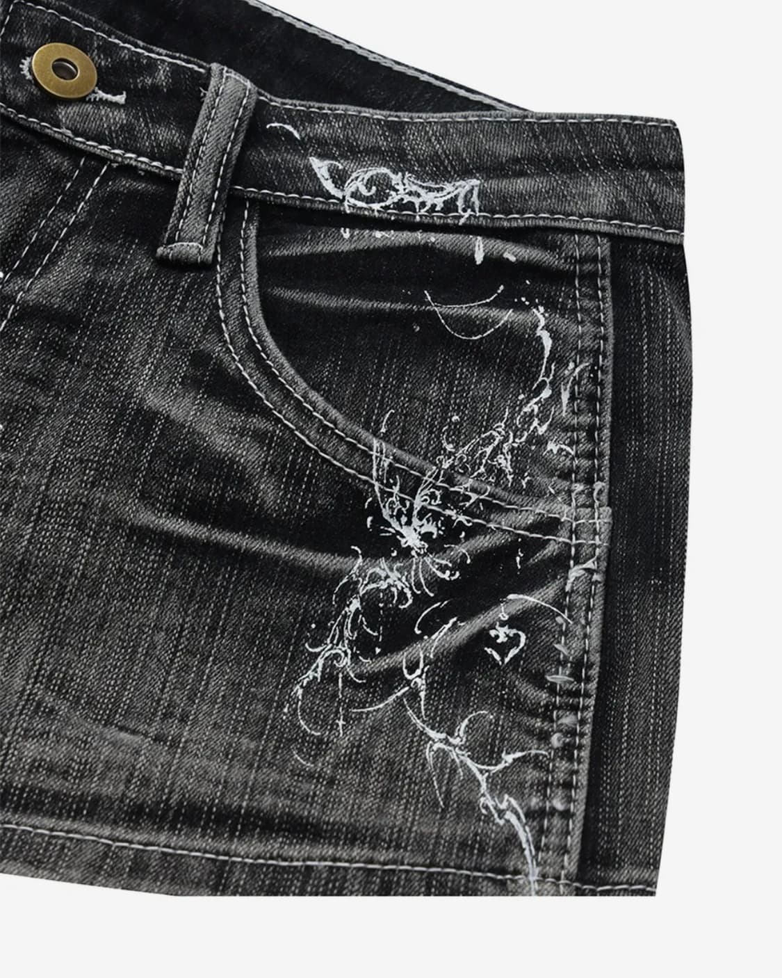 길라아카이브 타투 그래픽 데님 숏츠 그레이 M 상품이미지3