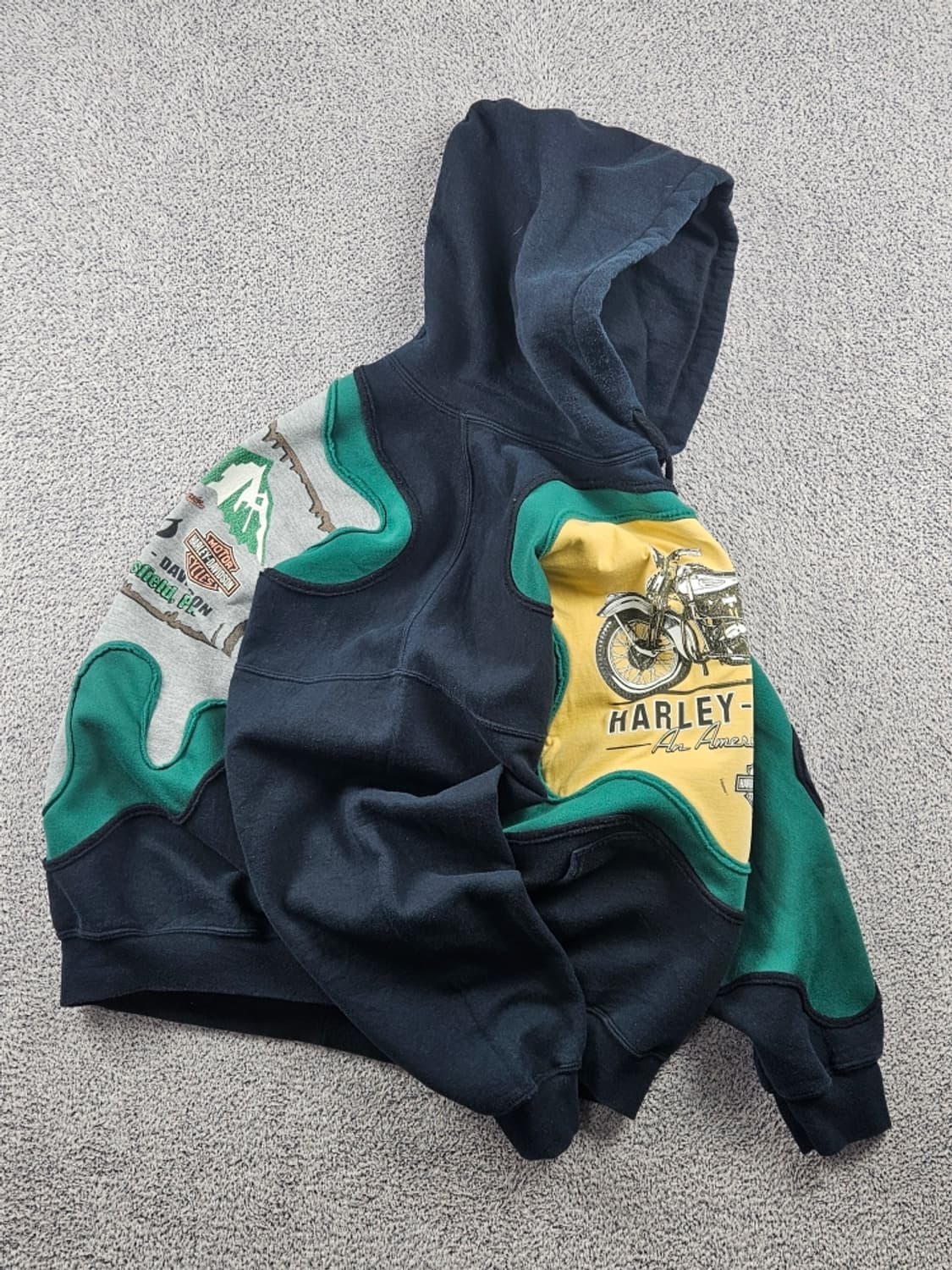할리데이비슨 아플리케 커스텀 스웻 후드 티셔츠 (2XL추정) / 9322 상품이미지4
