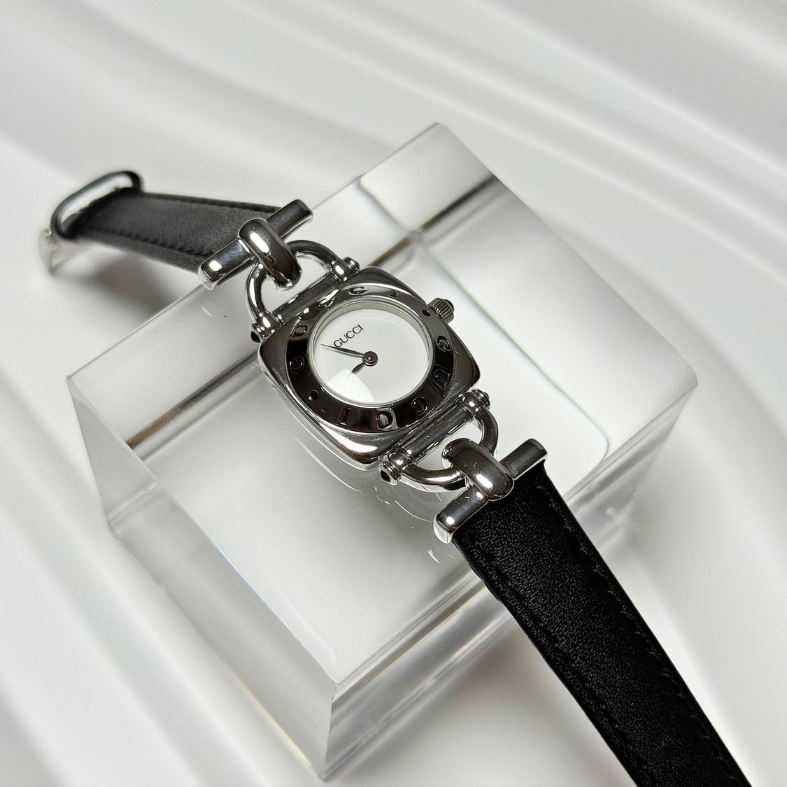 80's90's 빈티지 구찌 홀스빗 실버 화이트 워치 상품이미지6