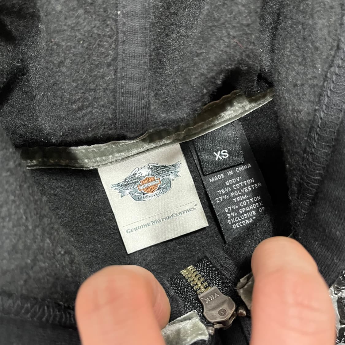 할리데이비슨 트라이벌 스터드 쥬얼리 슬림 후디 집업 상품이미지6