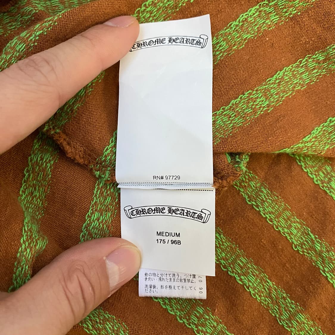 [M] 크롬하츠 매티보이 스트라이프 반팔 티셔츠 브라운 상품이미지6