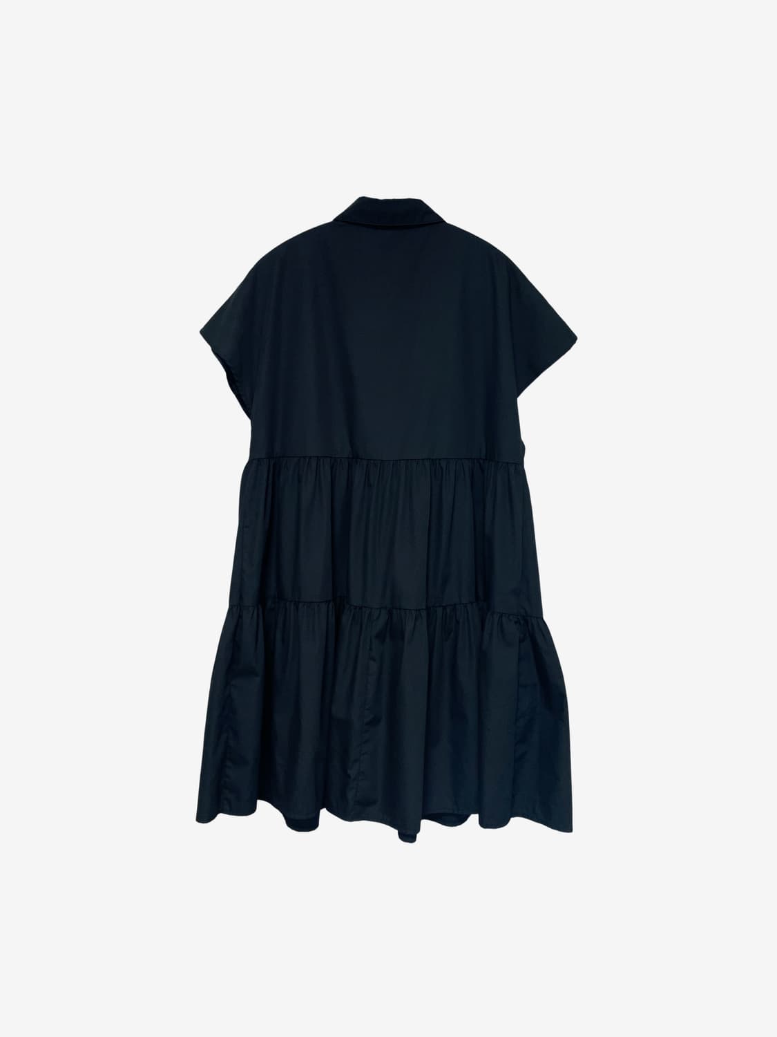 Tiered Shirring Long Shirt - Black 상품이미지6