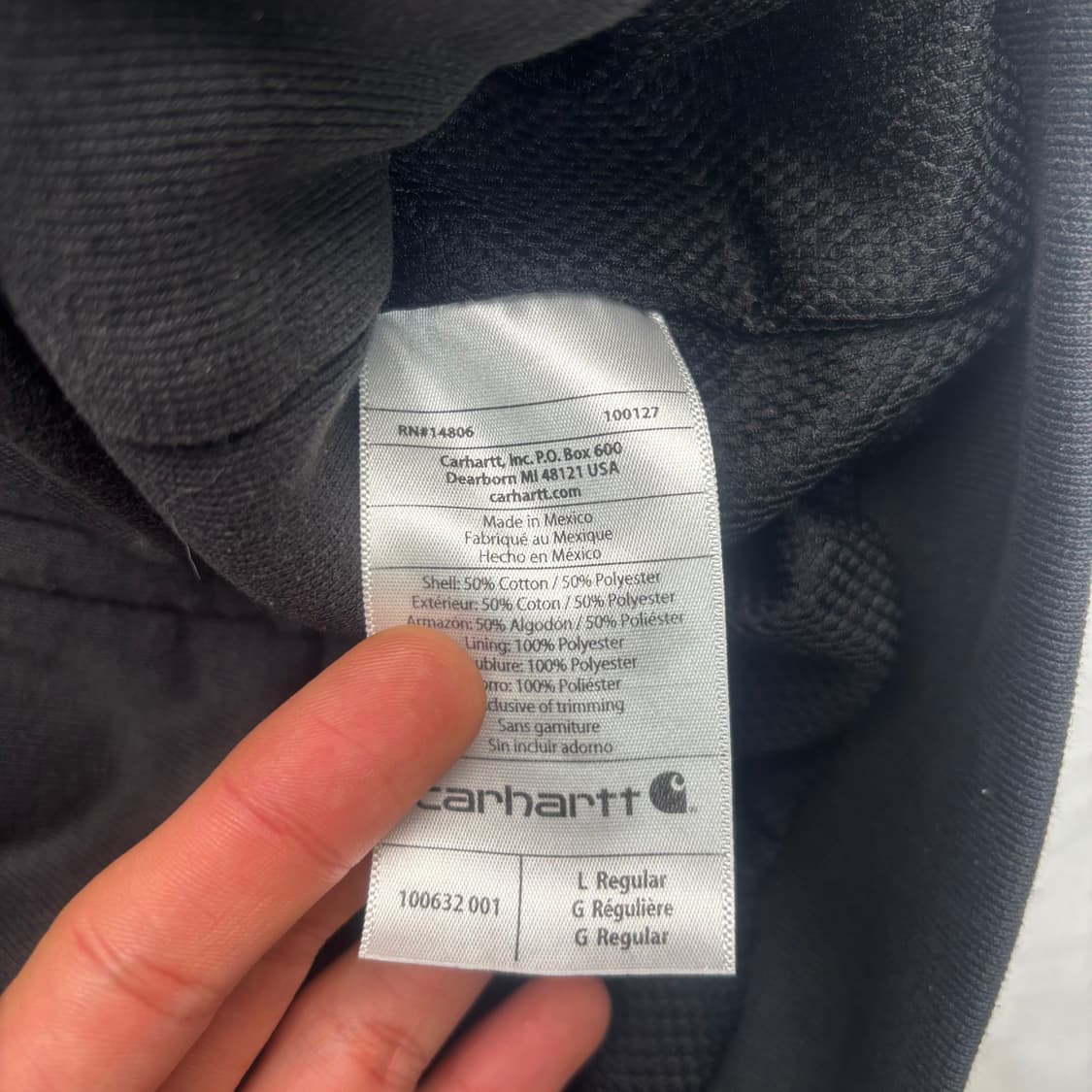 칼하트 블랙 써멀 후드집업 L 상품이미지8