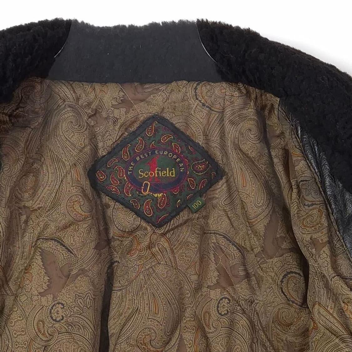 Scofield 빈티지 소가죽 양털 카라 레더 하프 코트 L 상품이미지6