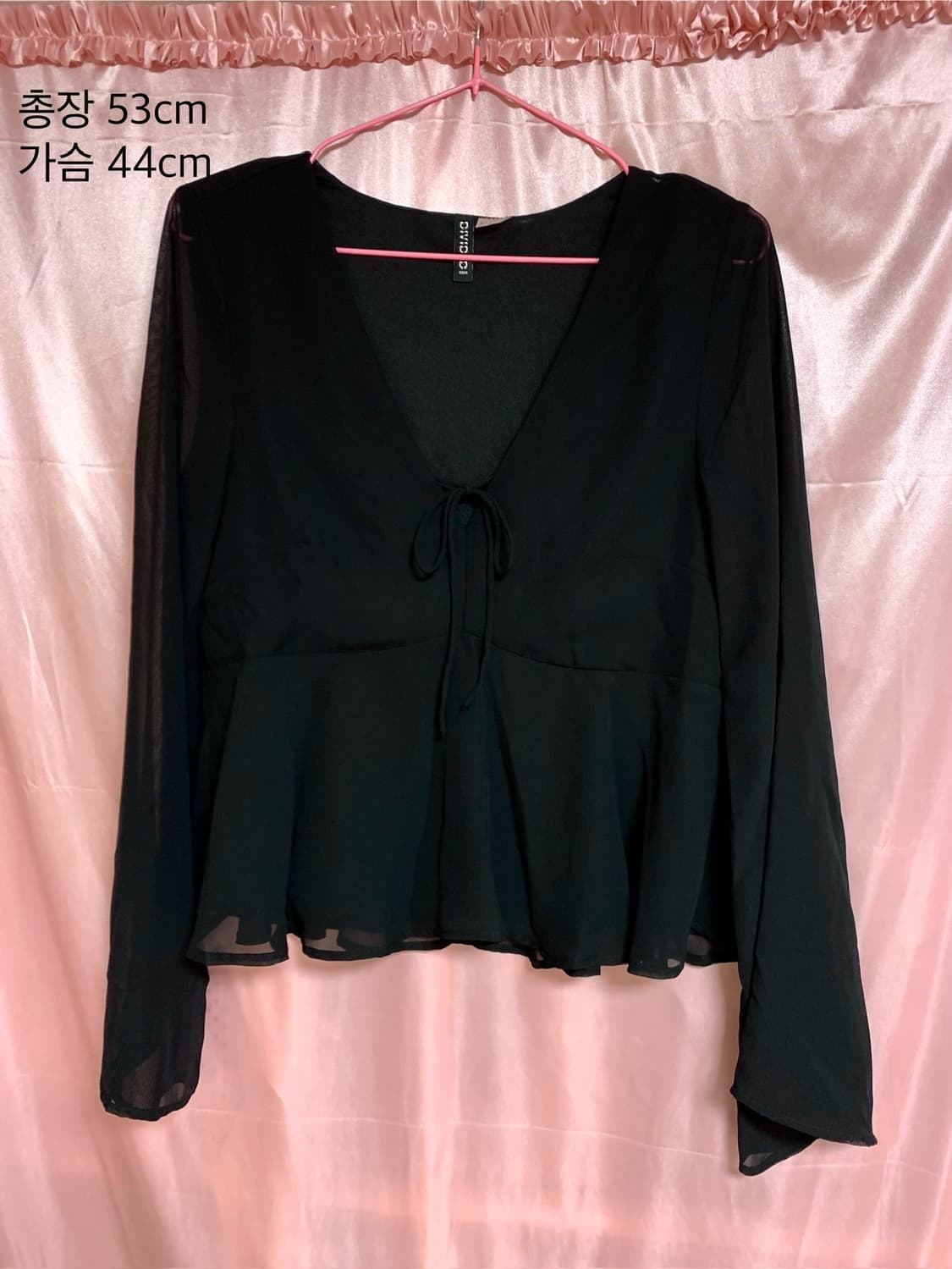 H&m 블랙 시스루 블라우스 갸루 펑크 공겜여주 상품이미지1