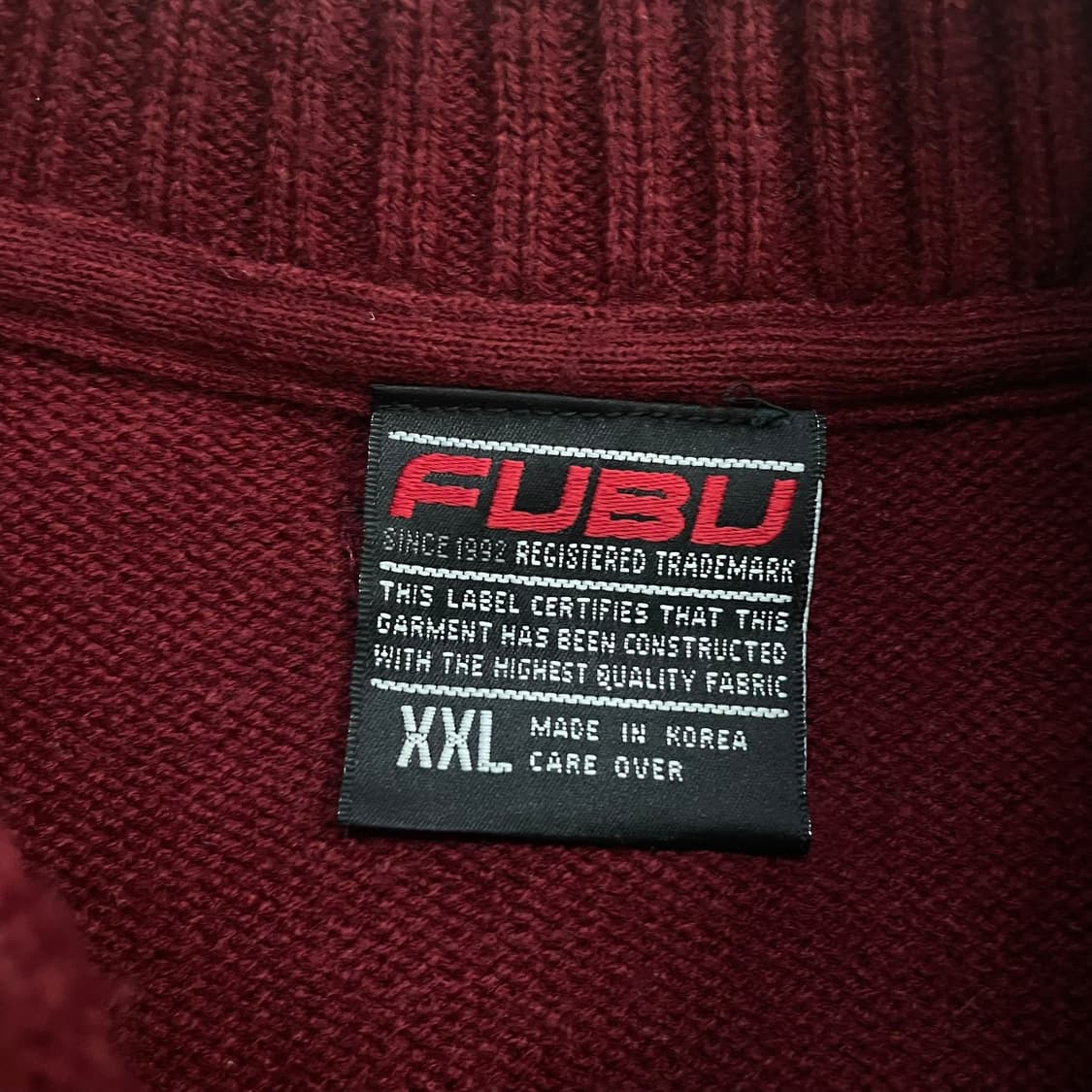 후부 Fubu 올드스쿨 6패치 니트 집업 버건디 상품이미지3