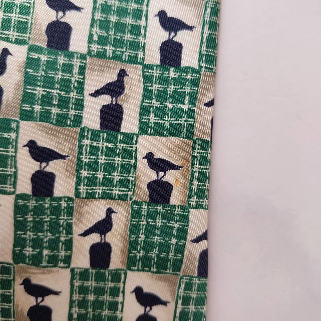 던힐 실크 그린 새 패턴 체크 넥타이 9.8cm A등급 K1899
 상품이미지7