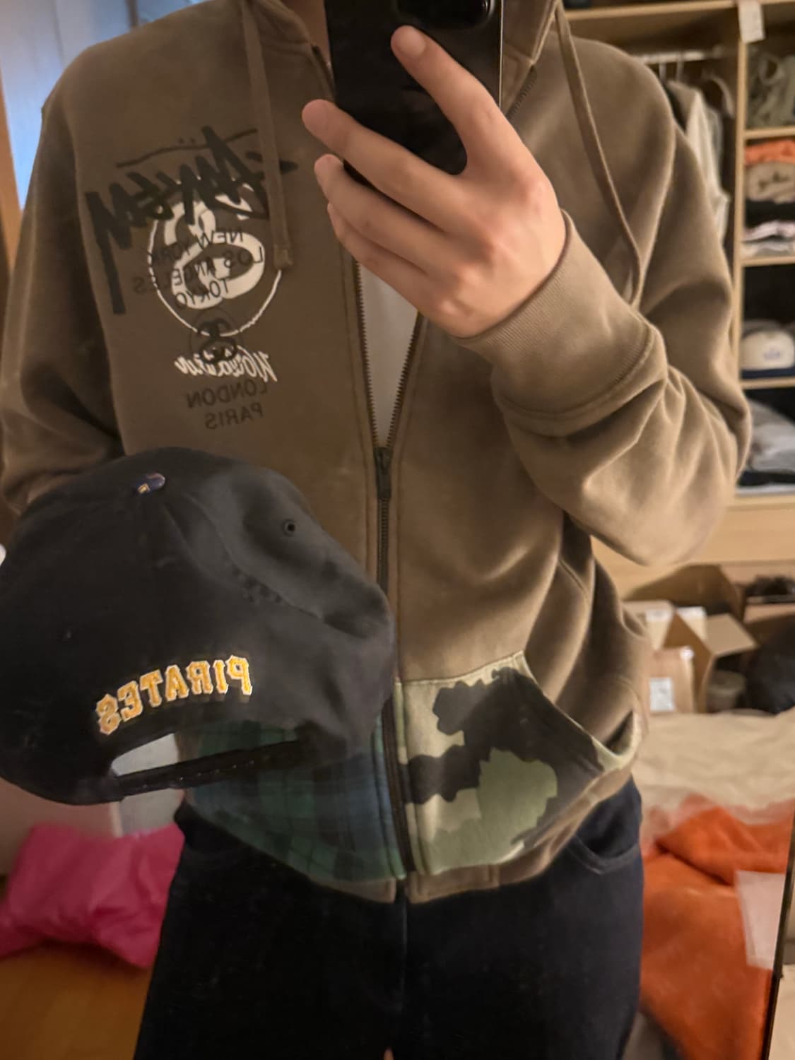 스투시 빈티지 2003 카모 후드집업 상품이미지1