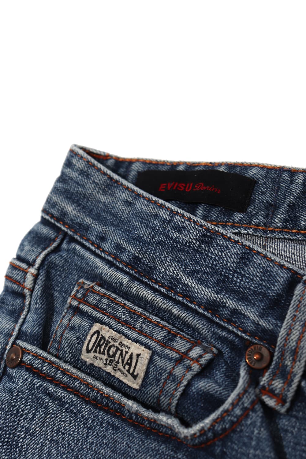 EVISU 슬림핏 워싱 데님팬츠 size 30 상품이미지5