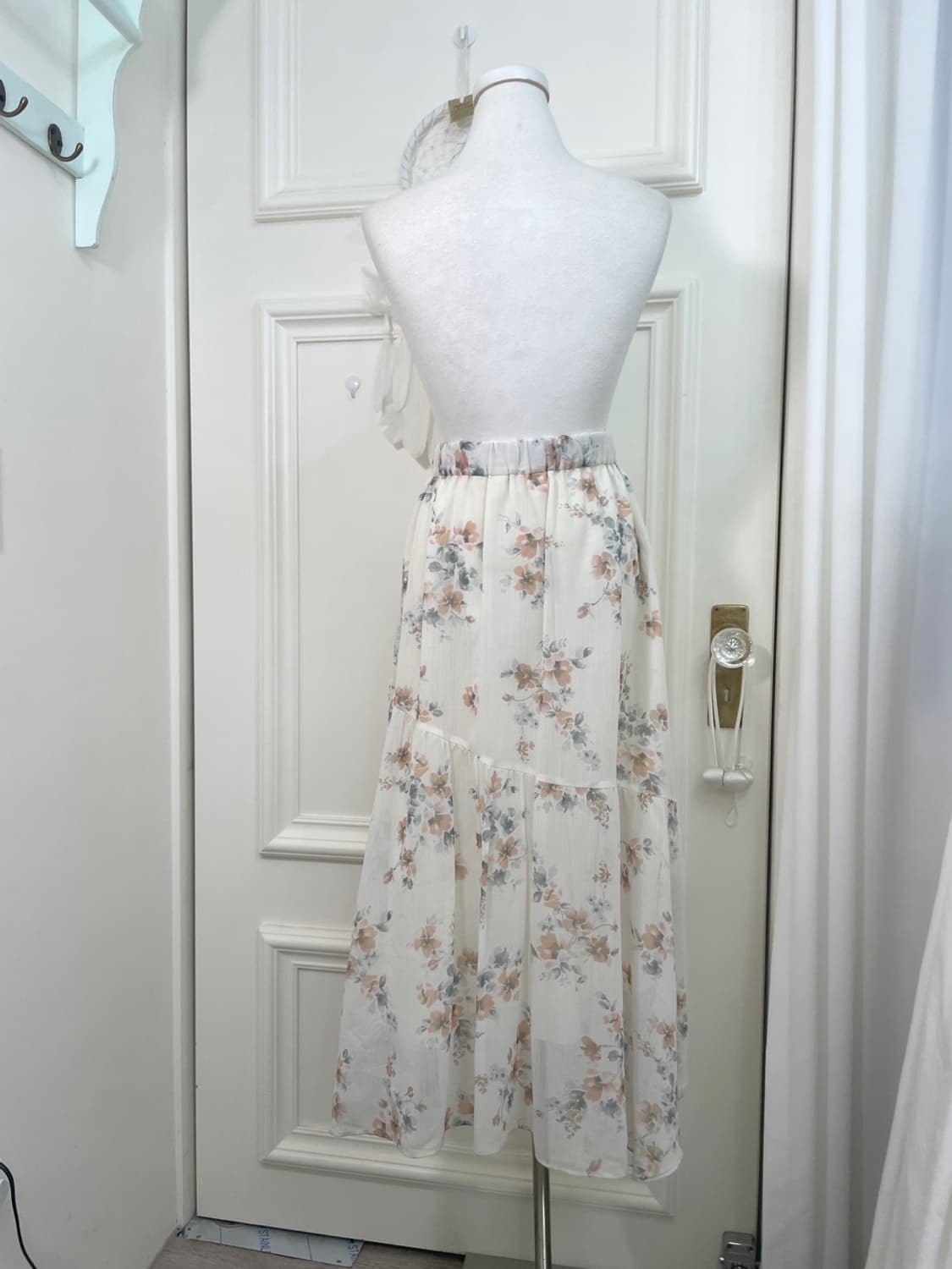 ivory watercolor flower banding long ski 상품이미지3