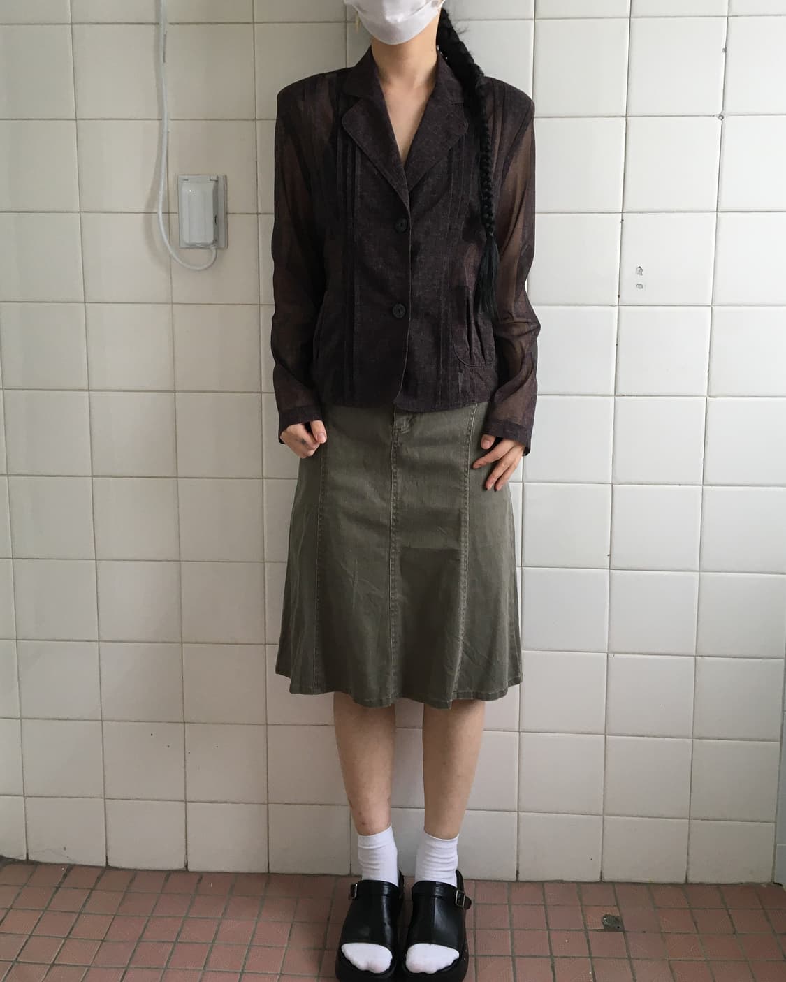 Line detail see through jacket 상품이미지1