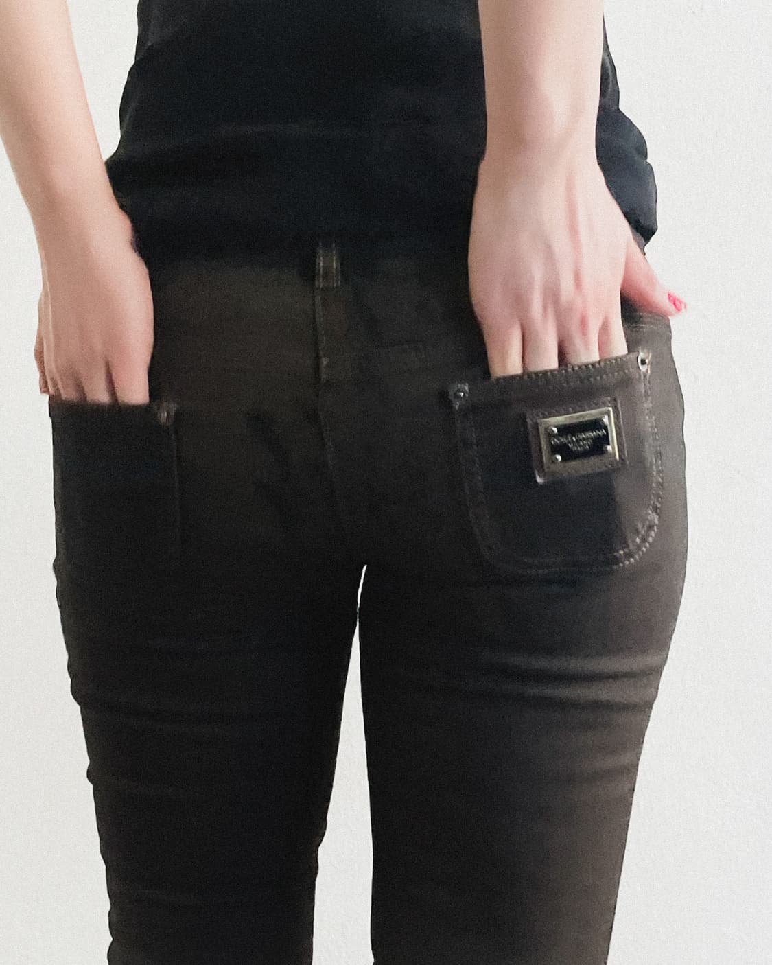 돌체앤가바나 브라운 왁스코팅 블랙진 상품이미지3