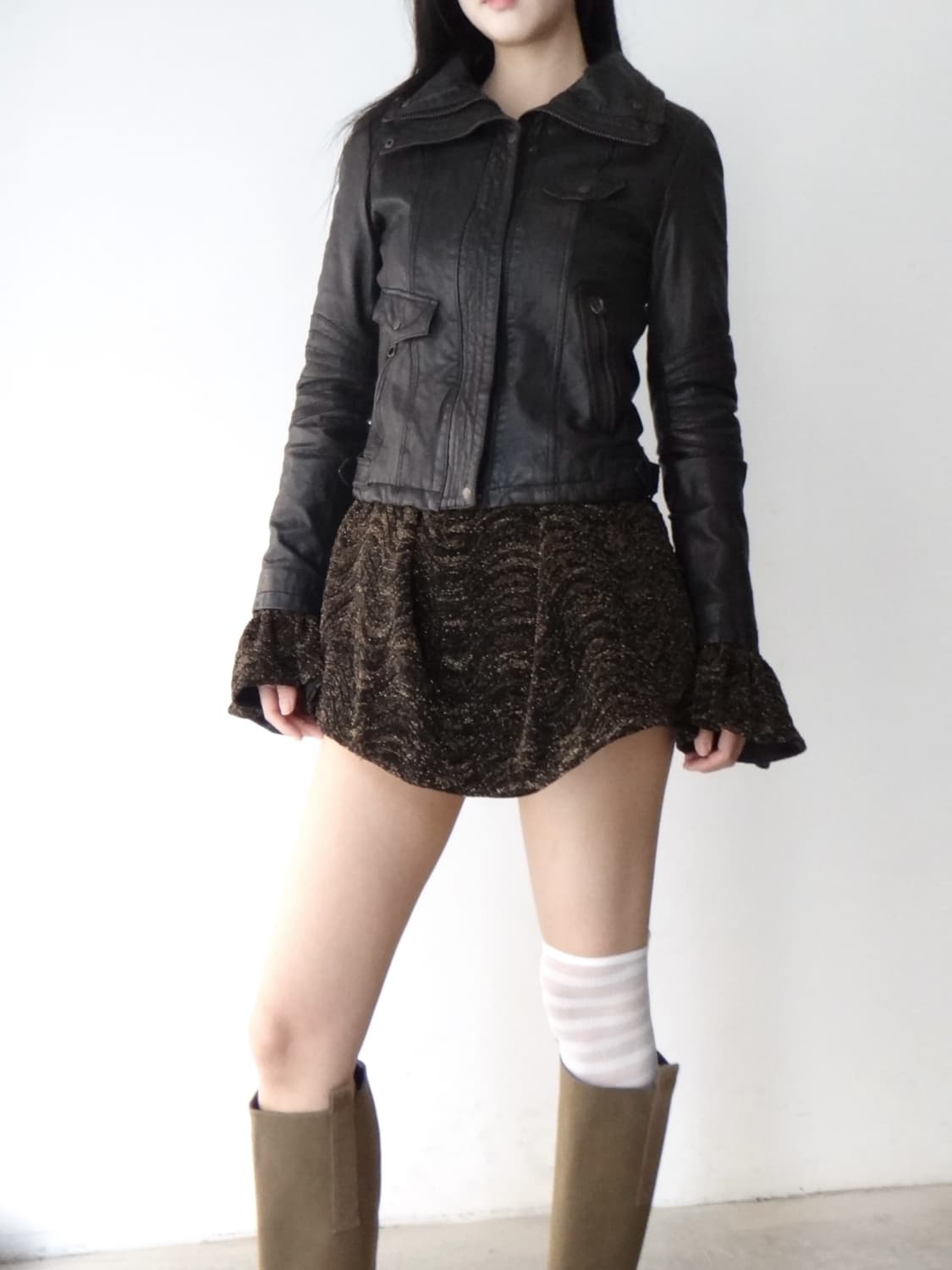 GUESS high neck short leather jacket 상품이미지7